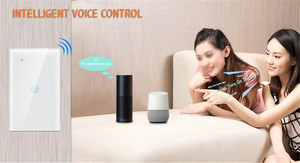 Para Tuya EE. UU. Interruptor de alimentación de luz de pared inteligente estándar 1 Gang Panel de vidrio táctil de un solo polo WIFI + BLE <span class=keywords><strong>Alexa</strong></span> Control de voz 10A para <span class=keywords><strong>Hom</strong></span> - Product Image 5