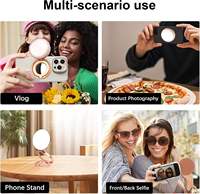 Dışbükey Aynalı Manyetik Selfie Dolgu Işığı Katlanabilir Uzatılabilir Video Işığı Mini ABS Malzeme Magsafe Telefonlarla Uyumlu