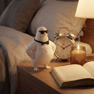 รูปปั้นนกสมัยใหม่ แว่นกันแดดเท่ๆ รูปปั้นอีกา ของตกแต่งสไตล์นอร์ดิก ของประดับตกแต่งโต๊ะทำงาน ของขวัญขึ้นบ้านใหม่สุดพิเศษ ตุ๊กตานกสีขาว - Product Image 4