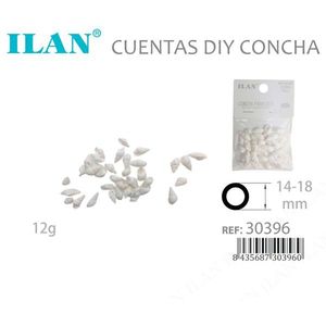 Perline di conchiglia Ilan a forma di riso 14-18 mm 12 g per artigianato - Product Image 3