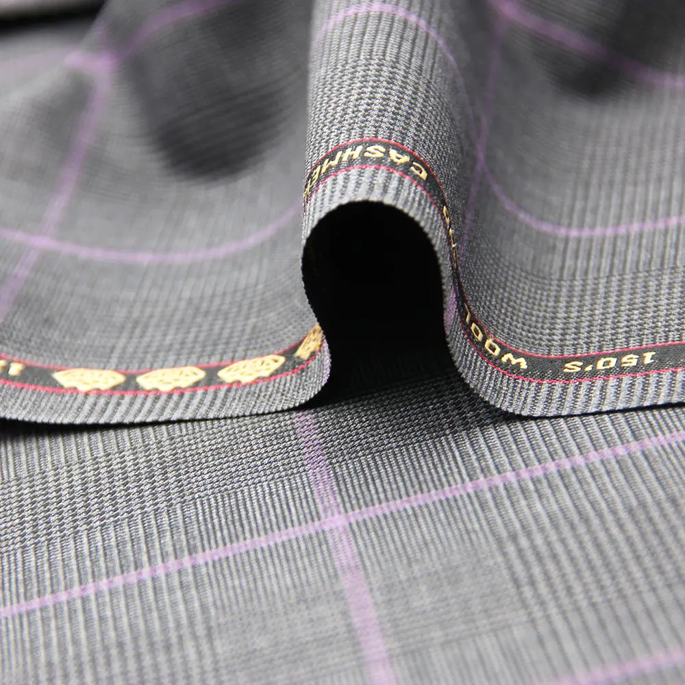 High Quality Tartan Wool Plaid Flannel Melton Coat Fabric For Men