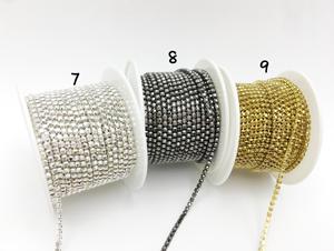 Cadena de Estrás SS6 de 2mm con Engaste de Garra y Cristales Multicolor para Adornos y Ribetes de Prendas - Product Image 3