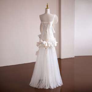 Abito <span class=keywords><strong>da</strong></span> <span class=keywords><strong>Sposa</strong></span> di Design, Vestito Nuziale con Decorazioni Floreali 3D, Abito <span class=keywords><strong>da</strong></span> <span class=keywords><strong>Sposa</strong></span> di Lusso, Produzione e Vendita all'Ingrosso - Product Image 3