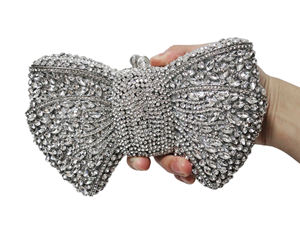 Evening Pouch Hand Bag Bolsa Rhinestone Luxo Festa Feminina Pedra Diamante Casamento Glitter Fancy Lady Designer Bow Crystal Clutch - Product Image 4