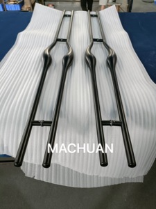 Tay nắm cửa chính bằng đồng thau nhôm cao cấp mạ vàng đen hiện đại cho biệt thự - Product Image 3