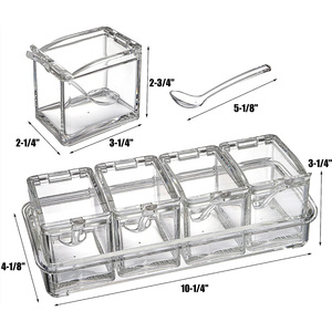 Rõ ràng gia vị hộp tách gia vị giá lọ gia vị acrylic tinh thể gia vị muối container đường lưu trữ <span class=keywords><strong>Organizer</strong></span> - Product Image 6