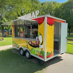 รถพ่วงขายอาหารปรับแต่งได้ พร้อมห้องเย็น รถพ่วงขายแซนวิช ครัวพร้อมอุปกรณ์ครบครัน ซุ้มขายอาหารเคลื่อนที่ - Product Image 2