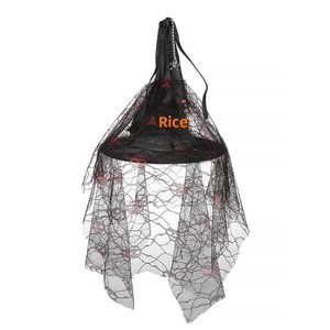 Sombrero <span class=keywords><strong>de</strong></span> <span class=keywords><strong>Bruja</strong></span> <span class=keywords><strong>de</strong></span> Halloween con Arañas Colgantes y Detalles Góticos para Fiestas, <span class=keywords><strong>Gorro</strong></span> <span class=keywords><strong>de</strong></span> <span class=keywords><strong>Bruja</strong></span> <span class=keywords><strong>de</strong></span> Tela con Volantes para Disfraces - Product Image 5