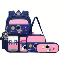 Juego de Mochilas Escolares de Tela Oxford de Tres Piezas Astronauta para Estudiantes de Primaria, Nueva Mochila