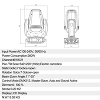 AOPU 230W Beam 230W GOBO Light Pattern Beams Moving Head LED Wash Moving Head Light pour Disco DJ Bar