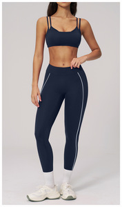 Sensacional conjunto de pantalones de yoga para mujer, conjunto de ropa deportiva con líneas a juego, ajuste tridimensional, adecuado para correr y actividades físicas - Product Image 4