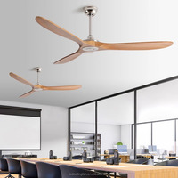 70 pouces américain Vintage LED ventilateur de plafond lumière nordique en bois massif salle à manger lustre suspendu onduleur ventilateur ménage salon