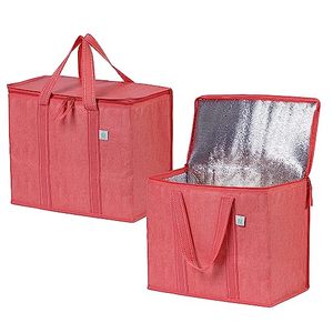 Grand ensemble de sac fourre-tout robuste amélioré sacs d'épicerie réutilisables isolés épais <span class=keywords><strong>doublure</strong></span> <span class=keywords><strong>thermique</strong></span> imperméable en Polyester - Product Image 5
