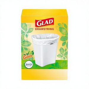 Sacs poubelle jetables Glad Medium, biodégradables et recyclables, transparents, 8 gallons, anti-odeurs et avec cordon de serrage, 80 unités - Product Image 1