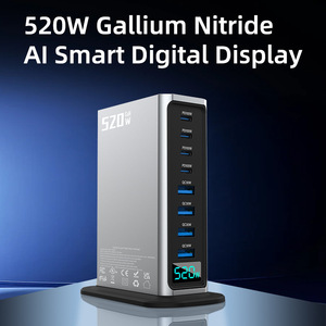 520W GaN Charging Station 8-Port (4A+4C) <b>USB</b> Fast Charger Desktop Power <b>Adapter</b> with Digital Display for Laptop Phone - Product Image 2