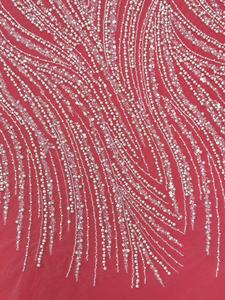 Nuovo Design Ricamato in Tessuto Rayon Francese, Pizzo a Rete con Paillettes, Abito da Sposa in Tulle - Product Image 3