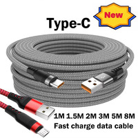 Câble USB universel type C 6A Câble de données à charge rapide 1m 1.5m 3m 5m 8m Câble d'extension micro pour Samsung Xiaomi PS4/5