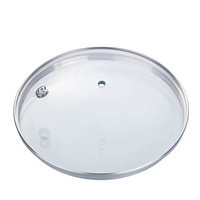 Couvercle en verre trempé avec anneau en acier inoxydable, Type G, 0.4mm