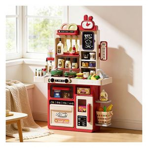 Mini-ensemble de cuisine pour enfants : comptoir de chef, cuisinière, armoire, ustensiles – Jeu d'imitation pour l'apprentissage et le divertissement intérieur - Product Image 6