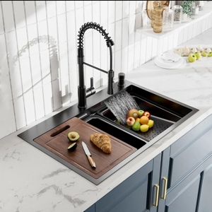 Design unico balena 304 in acciaio inox lavello a cascata lavello <span class=keywords><strong>cucina</strong></span> a fessura singola <span class=keywords><strong>lavabo</strong></span> nano verdura <span class=keywords><strong>lavabo</strong></span> - Product Image 2