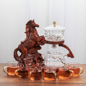 Service à thé Kongfu en forme de cheval à usage de bureau service à thé borosilicate aimant semi-automatique attrape <span class=keywords><strong>théière</strong></span> - Product Image 6