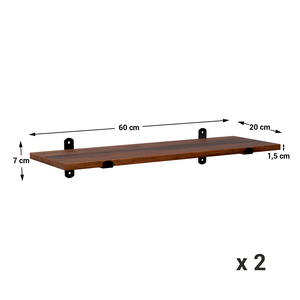 <span class=keywords><strong>VASAGLE</strong></span> Lot de 2 <span class=keywords><strong>étagère</strong></span>s murales décoratives de rangement classiques <span class=keywords><strong>étagère</strong></span>s flottantes multifonctionnelles en bois rustique - Product Image 3