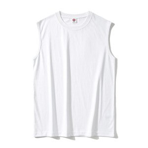 220g pur coton col rond débardeur pour hommes <span class=keywords><strong>TikTok</strong></span> Live Streaming <span class=keywords><strong>populaire</strong></span> été sports sans manches T-Shirt grande taille - Product Image 4