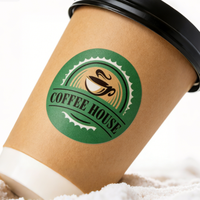 Étiquettes d'emballage personnalisées, autocollants ronds écologiques, rouleaux d'autocollants personnalisés de qualité alimentaire pour l'emballage du café
