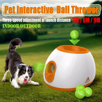 Lanceur automatique de balles pour chiens Lanceur de balles interactif pour chiens Lance des balles de tennis standard Plage de lancer réglable