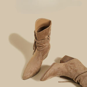 Scarpe Invernali da <span class=keywords><strong>Donna</strong></span>, Stivaletti <span class=keywords><strong>Casual</strong></span> Autunnali con Tacco Alto e Suola Spessa Rialzata - Product Image 3