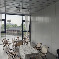 Maison conteneur SKYLINE en structure acier à panneaux sandwich 20ft 40ft, préfabriquée modulaire, pour bureau, hôtel, showroom extérieur, café, mini-maison