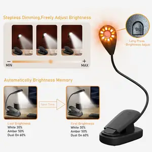 2024 nouvelle fonction de synchronisation livre lumière 120lm LED Clip sur Mini lampe de lecture USB Rechargeable livre lumière pour lire au lit