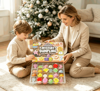 Boîte Mystère de Jouets Anti-Stress Squishy Poke Fidget, Calendrier de l'Avent Thème Pâtisserie, Cadeau Surprise pour Enfants