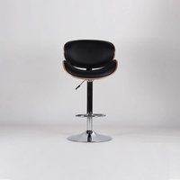 Tabouret de bar haut de gamme avec structure en bois et chaise pivotante réglable en hauteur en métal pour usage commercial