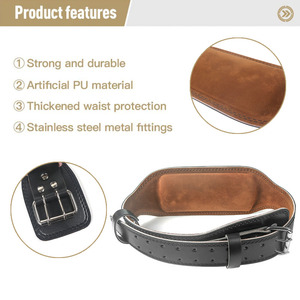 カスタムロゴプロフェッショナルヘビーデューティーメンズジムベルトエクササイズレザートレーニングウェイトリフティングベルト - Product Image 4