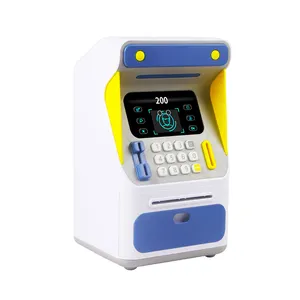 Elektronik kumbara simüle yüz tanıma ATM makinesi para kutusu çocuklar oyuncak küçük ATM otomatik rulo para tasarruf para kutusu