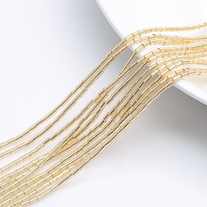 Perles en verre cristal tubulaires 2x4mm <span class=keywords><strong>de</strong></span> qualité supérieure, perles en verre doublées métalliques pour la fabrication <span class=keywords><strong>de</strong></span> bracelets, approvisionnement professionnel Global Art - Product Image 5