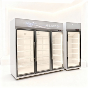 Réfrigérateur vertical pour épicerie, refroidisseur de boissons pour supermarché, réfrigérateur commercial avec porte vitrée, commande LED - Product Image 6