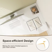 Organisateur de bureau d'angle en L moderne pour commande en gros avec étagères de rangement et tiroir pour petits espaces et bureau à domicile