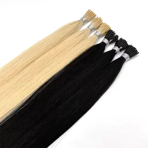 Preboned Stick Tip Double Drawn European Cuticle Aligned I Tip Hair Extensions Human Hair