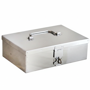 กล่องเก็บของโลหะสแตนเลสสตีลพร้อมที่จับและล็อกกลอนได้อย่างปลอดภัยภาชนะอเนกประสงค์สำหรับบ้านสำนักงานโรงรถห้องครัวที่จำเป็น - Product Image 1