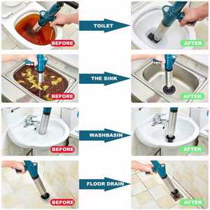 Déboucheur de toilettes flexible haute pression, déboucheur de canalisations, ventouse WC en ABS et acier inoxydable - Product Image 3