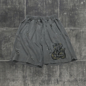 Custom Fashionable French Terry Sweat Shorts Heavyweight 100% Cotton Screen Print Vintage Distressed Acid Wash Short - Product Image 4