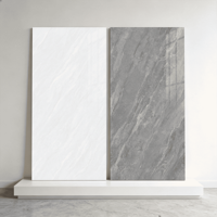 Carreaux de sol et de mur en céramique modernes aspect marbre gris 750x1500mm 10mm d'épaisseur polis antidérapants résistants aux acides pour salle de bain et salon