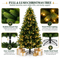 Sapin de Noël artificiel avec lumières LED à changement de couleur, télécommande, pré-éclairé avec minuterie pour décoration intérieure de fêtes