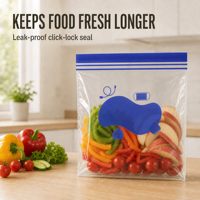 Sac refermable personnalisé en PE de qualité alimentaire sans BPA pour noix, avec fermeture éclair Click-Lock et fond à soufflets