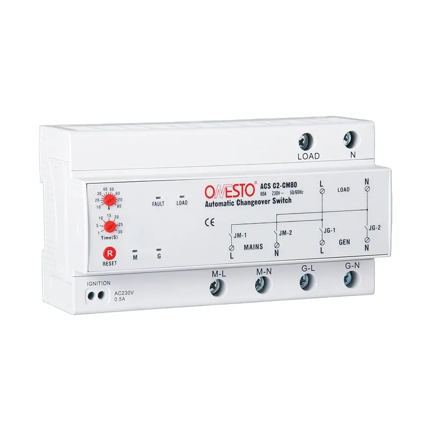 Generator ATS Changeover Switch 80A Automatic Transfer Switches Controller Dual Power Electrical Changeover Switch