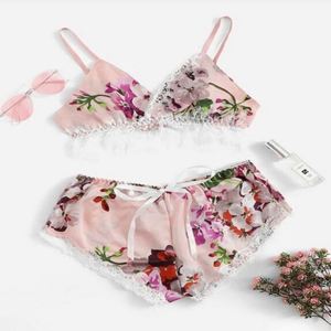 I-0569 Conjunto de Pijama al por Mayor, Conjunto de Pijama con Tirantes, Conjunto de Pijama Corto de Satén para Mujer, Conjunto de Lencería de Seda de 2 Piezas, Ropa de Dormir Erótica - Product Image 5