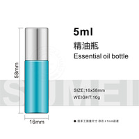 Flacons roll-on UV de luxe en verre bleu pour huile Attar 5ml 10ml