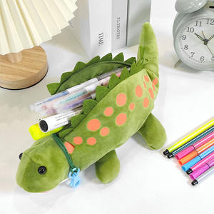 Schul briefpapier Box Benutzer definierte Dinosaurier Pelz Plüsch Bleistift Große Kapazität Lagerung Tier förmige Bleistift Taschen Mädchen Make-up Tasche - Product Image 4